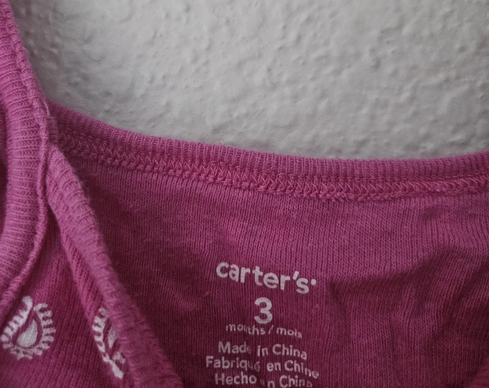 carters pink romper, 3 months